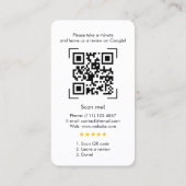 Google Review met QR Code Link Visitekaartje (Achterkant)