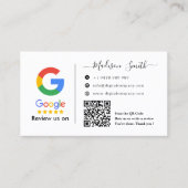 Google Review met QR Code Link Visitekaartje (Voorkant)