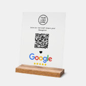 Google Review met QR-code Modern Minimalist Acryl Bord (Hoek)