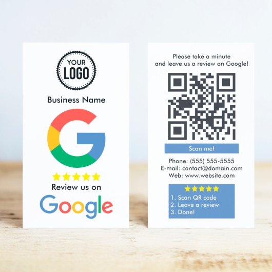 Google-Review met QR-codecink Visitekaartje
