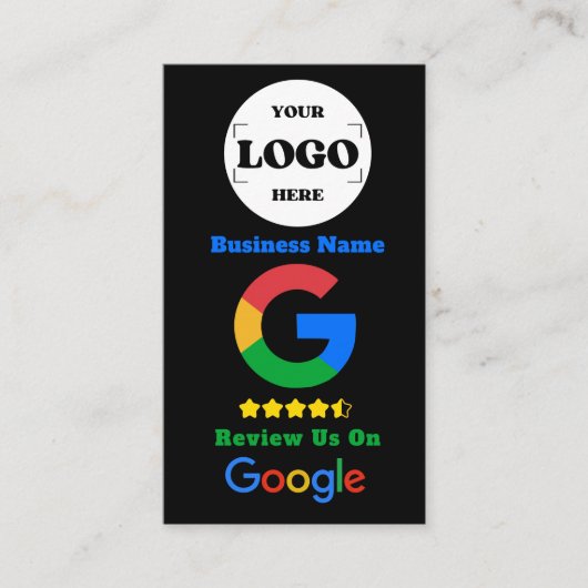 Google-Review met QR-codeverbinding en Logo Visitekaartje (Voorkant)