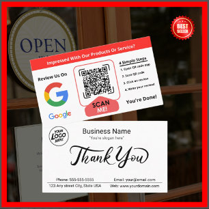 Google Review met QR Link minimalistisch wit Visitekaartje