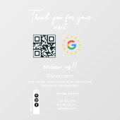 Google Review Mijn Bedrijf Bedankt QR-code Raamsticker (Vel)