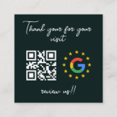Google Review Mijn Bedrijf Dank u QR Code Vierkante Visitekaartje (Voorkant)
