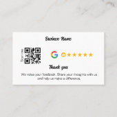 Google Review Mijn Bedrijf Dank u QR Code Visitekaartje (Achterkant)