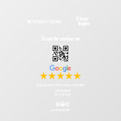 Google Review Mijn Bedrijf Logo Qr Code Toevoegen Raamsticker (Vel)
