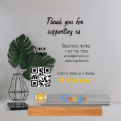 Google Review Mijn Bedrijf Zwart QR Code Logo Acryl Bord