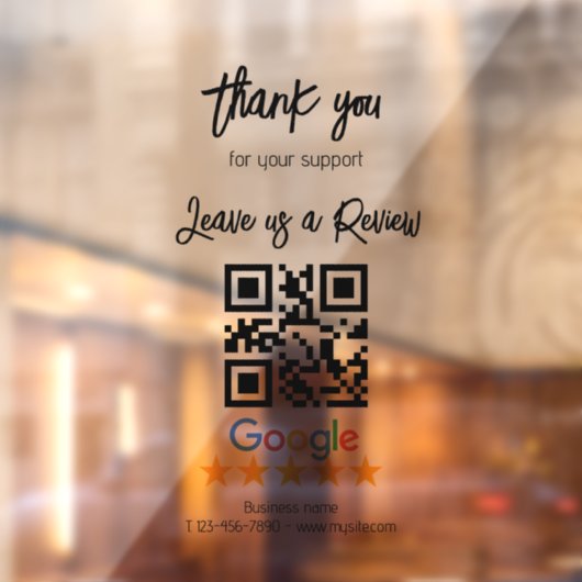 Google Review Mijn Bedrijf Zwarte QR-code Raamsticker (Vel 2)