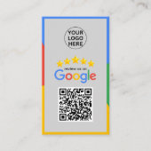 Google Review My Business 5-sterren QR-code grijs Visitekaartje (Voorkant)