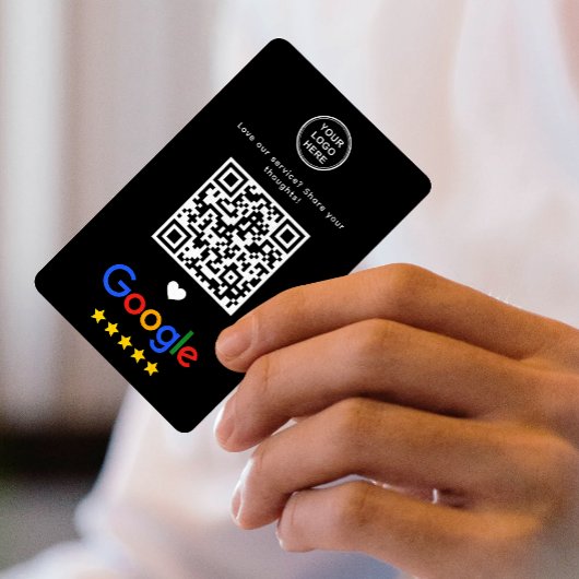 Google Review QR-code Bedankt Slank Zwart Visitekaartje