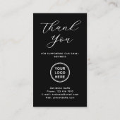 Google Review QR-code Bedankt Slank Zwart Visitekaartje (Achterkant)