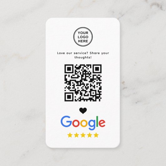 Google Review QR-code bedankt Visitekaartje (Voorkant)