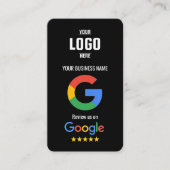 Google Review QR Code Business Card - Black Visitekaartje (Voorkant)