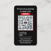 Google Review QR Code Business Card - Black Visitekaartje (Achterkant)
