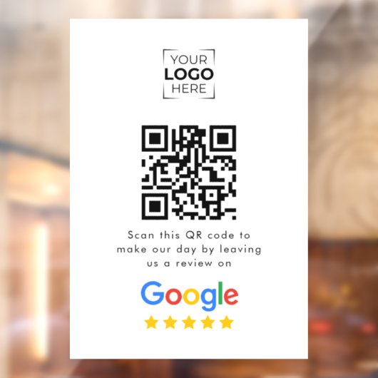 Google Review QR Code Business Review  Raamsticker (Vel 2)