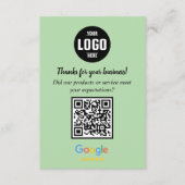 Google Review QR Code Cards | Business Enclosure Informatiekaartje (Voorkant)