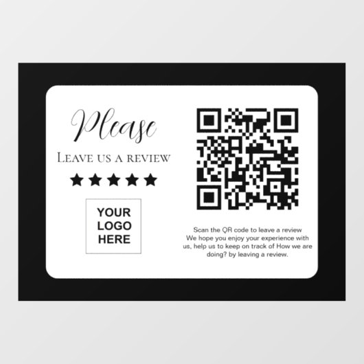 Google Review QR-code Link Raamsticker (Vel)