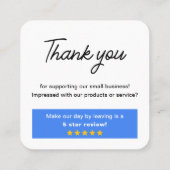 Google Review QR Code Logo Bedankt Minimalist Vierkante Visitekaartje (Achterkant)