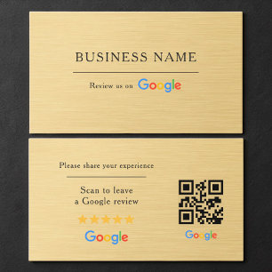 Google Review QR-code nep metalen goud Visitekaartje