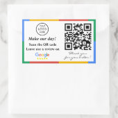 Google Review QR Code Rechthoekige Sticker (Tas)