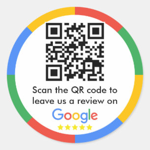 Google Review QR-code Ronde Sticker