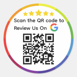 Google Review QR-code Ronde Sticker