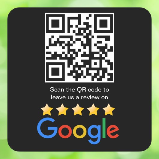 Google Review QR Code Scan Me Vierkante Sticker