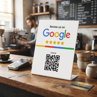 Google Review QR-code-standaard Reclamebord Met Voetstuk