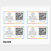 Google Review QR Code Sticker rectangulaire (Feuille)