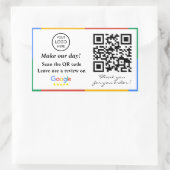 Google Review QR Code Sticker rectangulaire (Sac)