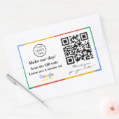 Google Review QR Code Sticker rectangulaire (Enveloppe)