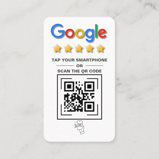 Google Review QR Code Tap naar Review Google Ratin Visitekaartje (Achterkant)
