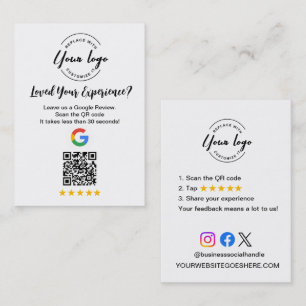 Google Review QR-code verzoek om klantfeedback Visitekaartje