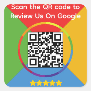 Google Review QR-code Vierkante Sticker