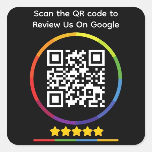 Google Review QR-code Vierkante Sticker (Voorkant)