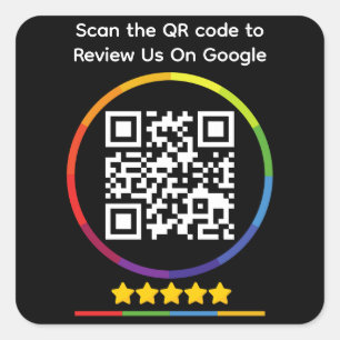 Google Review QR-code Vierkante Sticker