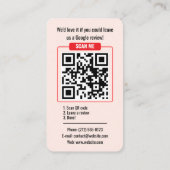 Google Review QR-code Zakelijke Kaart Sjabloon Visitekaartje (Achterkant)