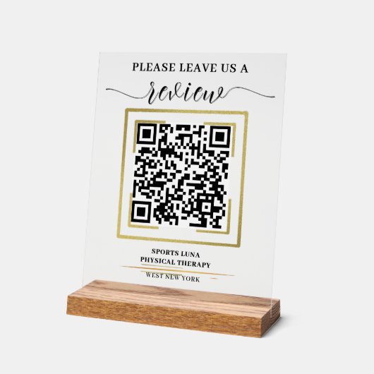 Google Review QR-codeteken - gepersonaliseerd bedr Acryl Bord (Hoek)