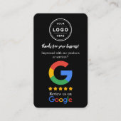 Google Review Request Card with Logo and QR Code Visitekaartje (Voorkant)