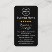 Google Review Request Card with QR code Visitekaartje (Achterkant)