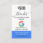 Google Review Request Kaart QR-code Visitekaartje (Achterkant)