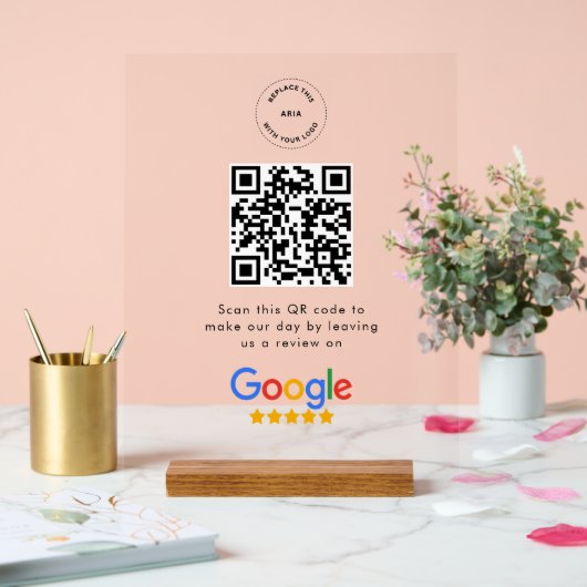 Google Review Request | QR Code Business Logo Acryl Bord (Huwelijk)