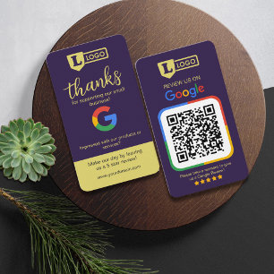 Google Review Verzoekkaart met QR Code Diep Pr Plu Visitekaartje