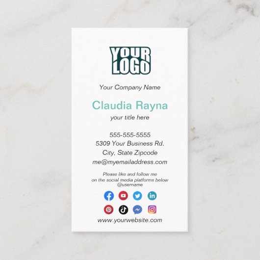 Google Review - Visitekaartje met Social Media (Voorkant)