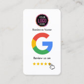 Google Review With QR Code Link Business Card Visitekaartje (Voorkant)