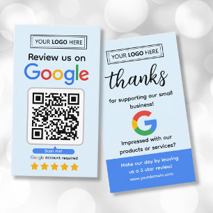Google Review Zakelijke Kaarten met Logo en QR Cod Visitekaartje