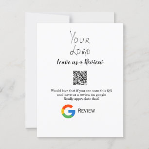 Google review zakelijke logo Scan QR review Briefkaart