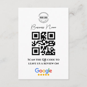 Google Reviewen Business Rating Link QR Code Black Informatiekaartje