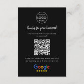 Google Reviewen Business Rating Link QR Code Black Informatiekaartje (Voorkant)