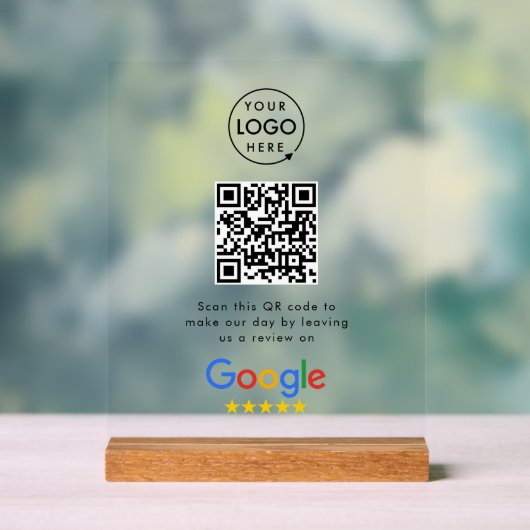 Google-Reviewen | Business Review Link QR Code Acryl Bord (Neutraal)